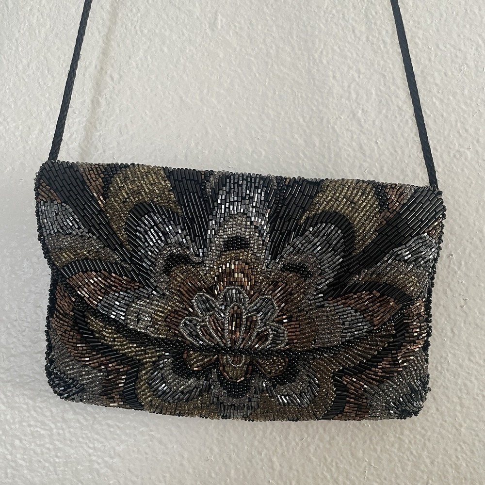 Carla Marchi Beaded Purse - Glass-Beaded Evening Bag